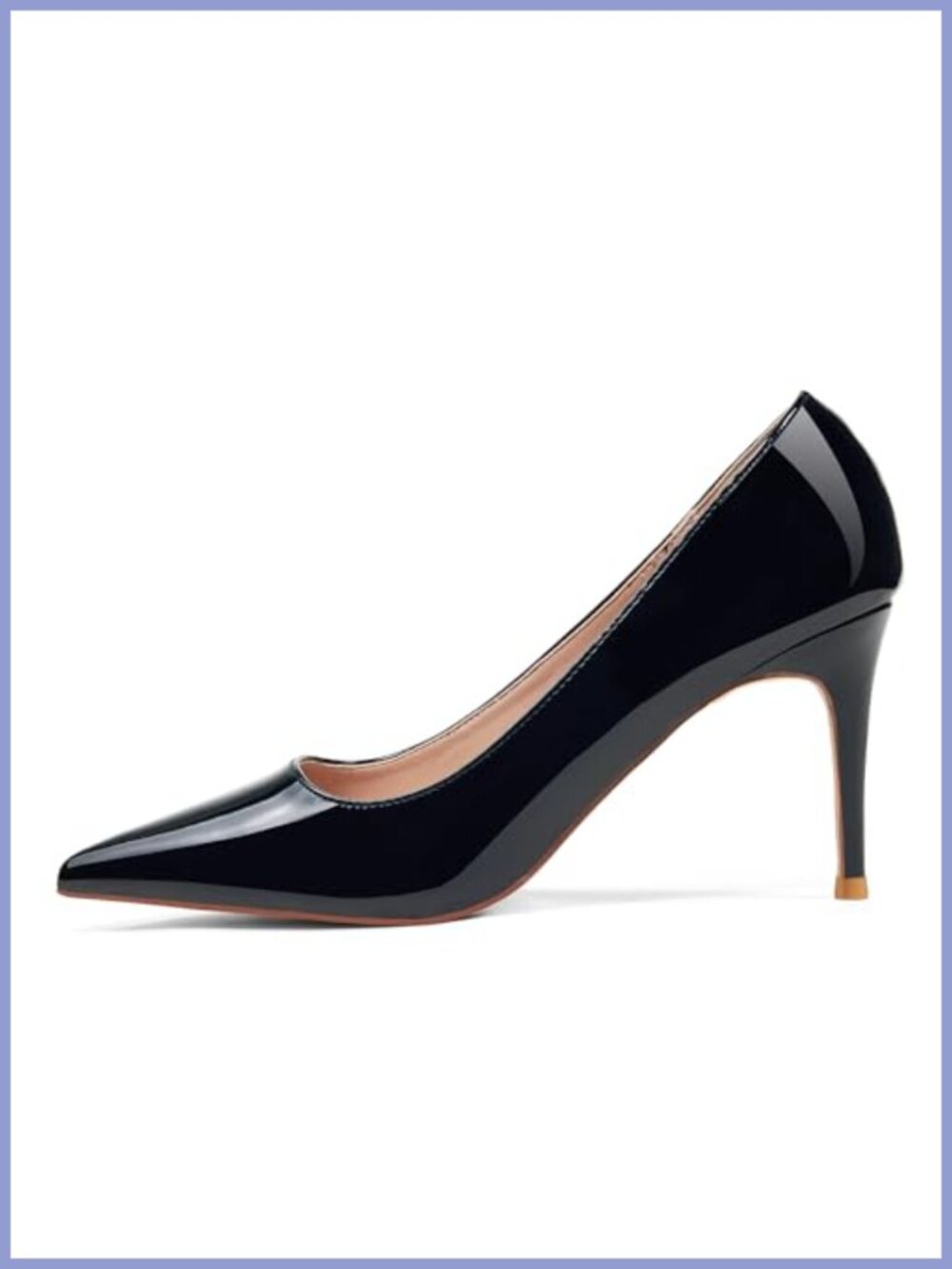 Pointy Toe Heeled Wedding Pumps Stiletto Pull-On Dress Heels for Prom Work